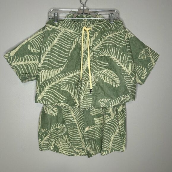 OAS Banana Leaf Cuba Terry Short and shorts Matching Set NWT - Picture 3 of 7